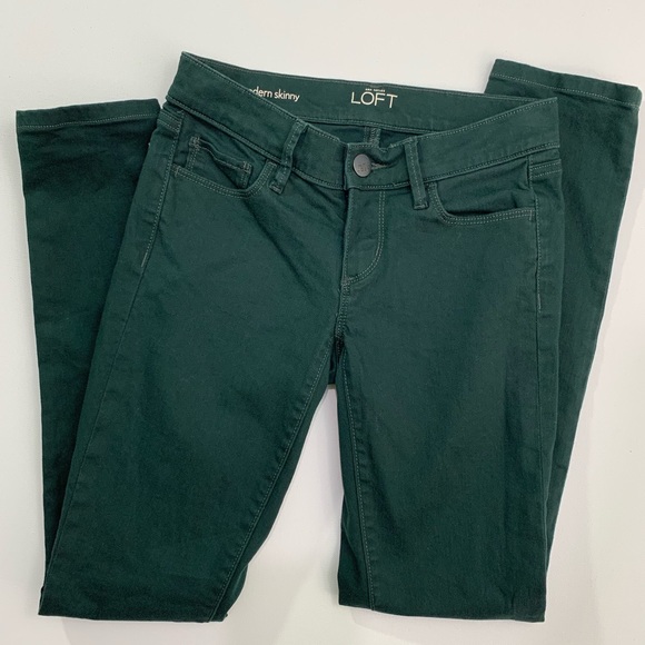Ann Taylor Loft 24/00P modern skinny green - Picture 7 of 8